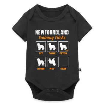 Propriétaire de Newfie ASTUCES D’ENTRAÎNEMENT DE TERRE-NEUVE - Body à manches courtes Premium Bébé - noir - Devant