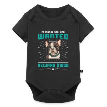 Frenchie PERSONAL STALKER RECHERCHÉ $1000 - Body à manches courtes Premium Bébé - noir - Devant
