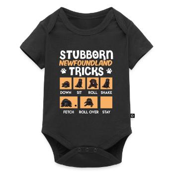 Newfie STUBBORN NEWFOUNDLAND TRICKS Drôle - Body à manches courtes Premium Bébé - noir - Devant