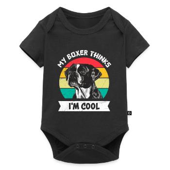 Propriétaire de boxeur MON BOXEUR PENSE QUE JE SUIS COOL Drôle - Body à manches courtes Premium Bébé - noir - Devant