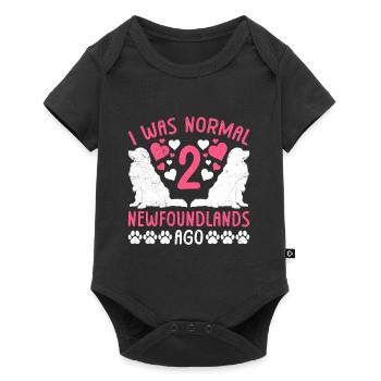 Newfie Mama J’ÉTAIS NORMAL IL Y A 2 TERRE-NEUVE - Body à manches courtes Premium Bébé - noir - Devant