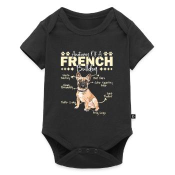 Frenchie ANATOMY OF A FRENCH BULLDOG Funny - Baby Premium short-sleeve bodysuit - black - Front