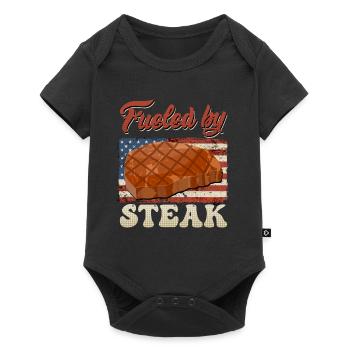 Meat Lovers FUELED BY STEAK Barbecue Party Funny - Baby Premium short-sleeve bodysuit - black - Front