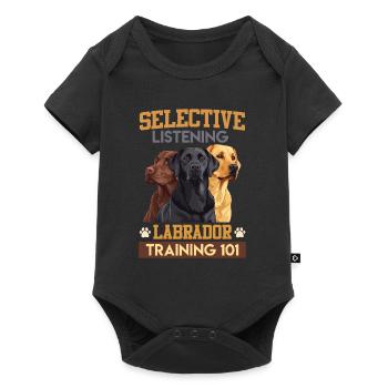 Funny Labrador SELECTIVE LISTENING LABRADORS - Baby Premium short-sleeve bodysuit - black - Front