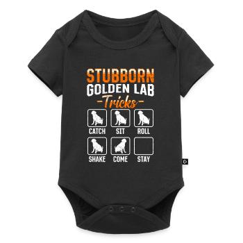 Labrador Stur STUBBORN GOLDEN LAB TRICKS Labrador - Baby Premium short-sleeve bodysuit - black - Front