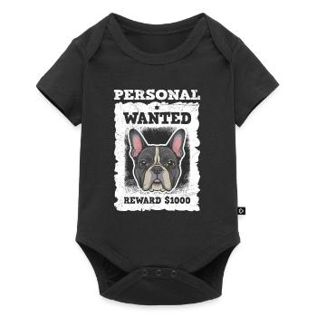 Frenchie Propriétaire Stalker personnel WANTED Funny - Body à manches courtes Premium Bébé - noir - Devant