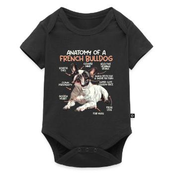 Anatomy French Bulldog Owner Funny - Baby Premium short-sleeve bodysuit - black - Front