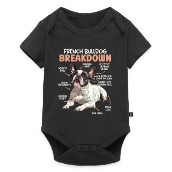 Frenchie FRENCH BULLDOG BREAKDOWN Funny - Baby Premium short-sleeve bodysuit - black - Front