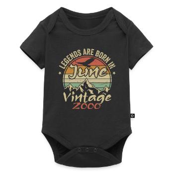 Birthday June 2000 born in June 2000 Retro 2000 - Baby Premium short-sleeve bodysuit - black - Front