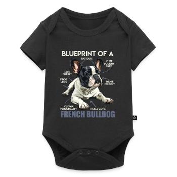 Frenchie owner BLUEPRINT OF A FRENCH BULLDOG - Baby Premium short-sleeve bodysuit - black - Front