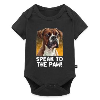 Boxeur allemand PARLEZ AVEC LA PATTE ! Chien boxeur - Body à manches courtes Premium Bébé - noir - Devant