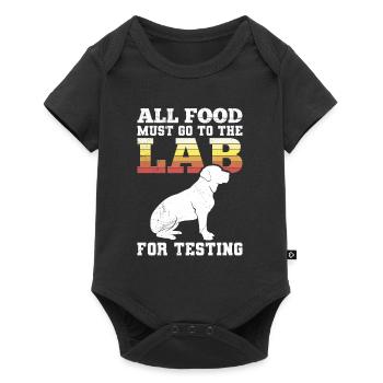 Labrador All Food Must Go to Lab for Testing - Baby Premium Kurzarmbody - Schwarz - Vorne