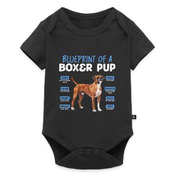 German Boxer BLUEPRINT OF A BOXER Funny - Baby Premium short-sleeve bodysuit - black - Front