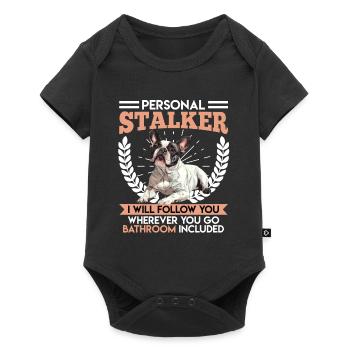 Frenchie PERSONAL STALKER Drôle - Body à manches courtes Premium Bébé - noir - Devant