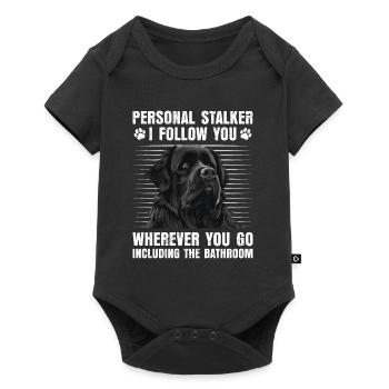 Neufundländer PERSÖNLICHER STALKER I FOLLOW YOU - Baby Premium Kurzarmbody - Schwarz - Vorne