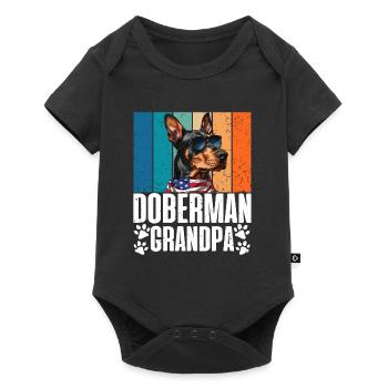 DOBERMAN GRANDPA Propriétaire de chien Vintage Vieux - Body à manches courtes Premium Bébé - noir - Devant