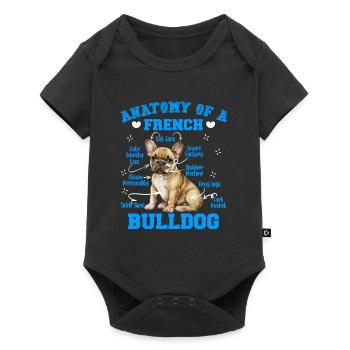 Frenchie Fan Merchandise Anatomie d’un bouledogue français - Body à manches courtes Premium Bébé - noir - Devant