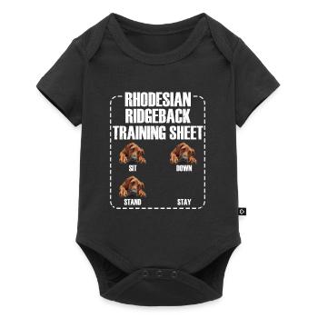 RHODESIAN RIDGEBACK TRAINING SHEET Ridgeback - Baby Premium Kurzarmbody - Schwarz - Vorne