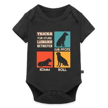 Labrador Owner TRICKS FOR STURDY LABRADOR - Baby Premium short-sleeve bodysuit - black - Front