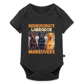 Labrador Dog INSUBORDINATE LABRADOR MANEUVERS - Baby Premium short-sleeve bodysuit - black - Front