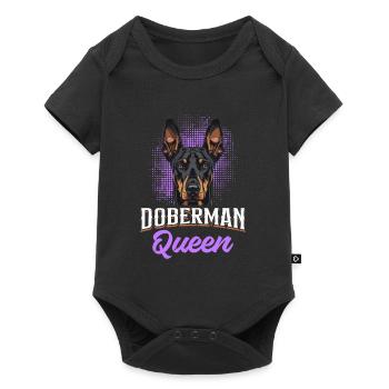 DOBERMAN QUEEN Doberman Propriétaire de chien Cool - Body à manches courtes Premium Bébé - noir - Devant