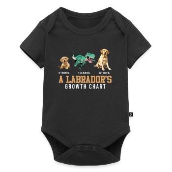 Labrador Liebhaber Labrador WACHSTUMSTABELLE - Baby Premium Kurzarmbody - Schwarz - Vorne