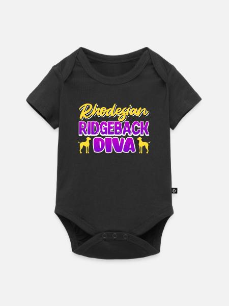 RHODESIAN RIDGEBACK DIVA Ridgeback Frauen - Baby Premium Kurzarmbody - Schwarz
