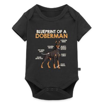 Doberman Owner BLUEPRINT OF A DOBERMAN Funny - Baby Premium short-sleeve bodysuit - black - Front