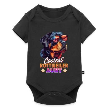 Propriétaire du rottweiler TANTE ROTTWEILER LA PLUS COOL - Body à manches courtes Premium Bébé - noir - Devant