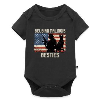 Malinois USA BELGIAN MALINOIS BESTIES America - Body à manches courtes Premium Bébé - noir - Devant