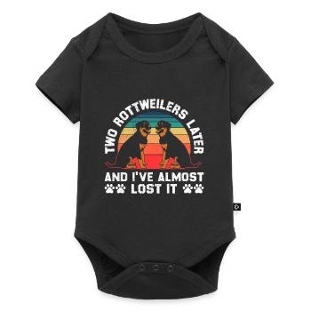 Propriétaire de Rottie DEUX ROTTWEILERS PLUS TARD, JE L’AI PERDU - Body à manches courtes Premium Bébé - noir - Devant