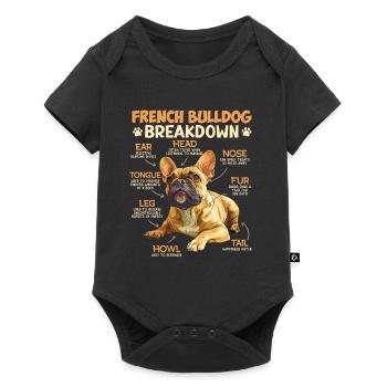 Frenchie FRENCH BULLDOG BREAKDOWN Funny - Baby Premium short-sleeve bodysuit - black - Front