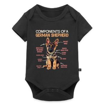 German Shepherd Owner COMPONENTS OF GERMAN SHEPHERD - Baby Premium short-sleeve bodysuit - black - Front