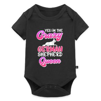Schäferhund I'm the Crazy German Shepherd Queen - Baby Premium Kurzarmbody - Schwarz - Vorne