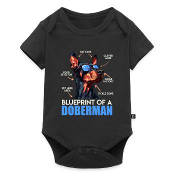 Doberman Owner BLUEPRINT OF A DOBERMAN Funny - Baby Premium short-sleeve bodysuit - black - Front