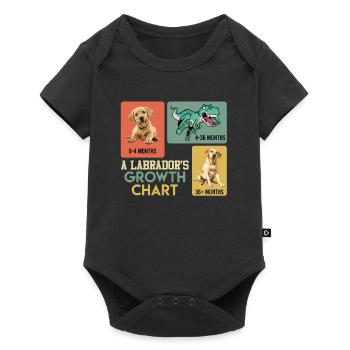 Labrador Liebhaber Labrador WACHSTUMSTABELLE - Baby Premium Kurzarmbody - Schwarz - Vorne