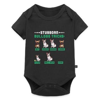 Frenchie Dogs STUBBORN BULLDOG TRICKS Français - Body à manches courtes Premium Bébé - noir - Devant