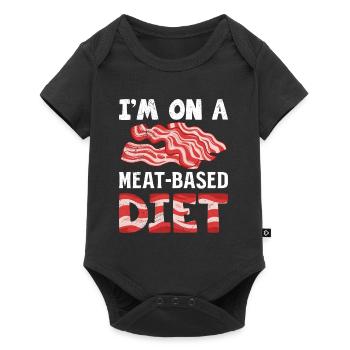 Fleischliebhaber On a Meat-Based Diet Lustiges - Baby Premium Kurzarmbody - Schwarz - Vorne