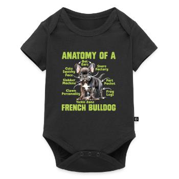 Anatomie d’un BOULEDOGUE FRANÇAIS Lustiges Frenchie - Body à manches courtes Premium Bébé - noir - Devant