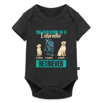 EVOLUTION OF A LABRADOR RETRIEVER Besitzer - Baby Premium Kurzarmbody - Schwarz - Vorne
