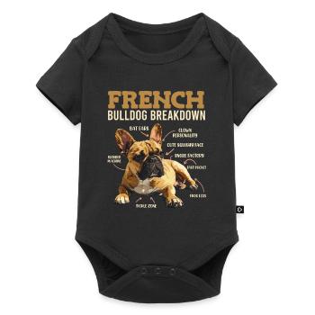 Frenchie FRENCH BULLDOG BREAKDOWN Funny - Baby Premium short-sleeve bodysuit - black - Front