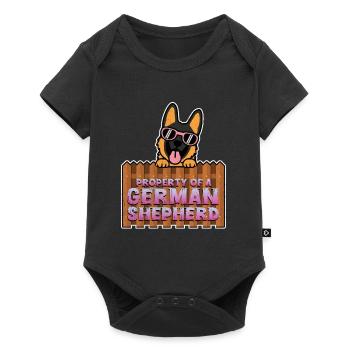 German Shepherd PROPERTY OF A GERMAN - Baby Premium short-sleeve bodysuit - black - Front