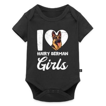 German Shepherd I LOVE HAIRY GERMAN GIRLS - Baby Premium short-sleeve bodysuit - black - Front