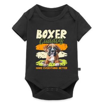 Boxer allemand MIEUX SE CÂLINER AVEC UN BOXER - Body à manches courtes Premium Bébé - noir - Devant