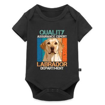 Labrador Hund QUALITY LABRADOR DEPARTMENT Lustig - Baby Premium Kurzarmbody - Schwarz - Vorne