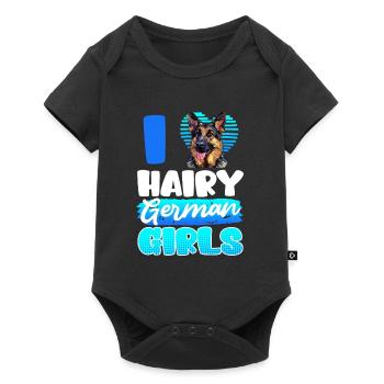German Shepherd I LOVE HAIRY GERMAN GIRLS - Baby Premium short-sleeve bodysuit - black - Front