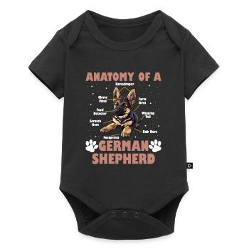 Propriétaire de chien ANATOMIE DU BERGER ALLEMAND - Body à manches courtes Premium Bébé - noir - Devant