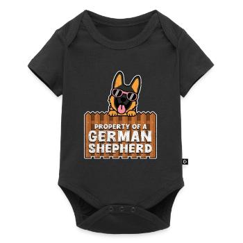 German Shepherd PROPERTY OF A GERMAN - Baby Premium short-sleeve bodysuit - black - Front