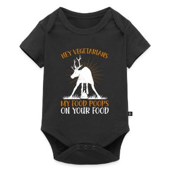 Anti Vegan Hey Vegetarians My Food Poops on Yours - Baby Premium short-sleeve bodysuit - black - Front