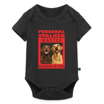 Labrador Chien PERSONAL STALKER JE TE SUIVRAI - Body à manches courtes Premium Bébé - noir - Devant